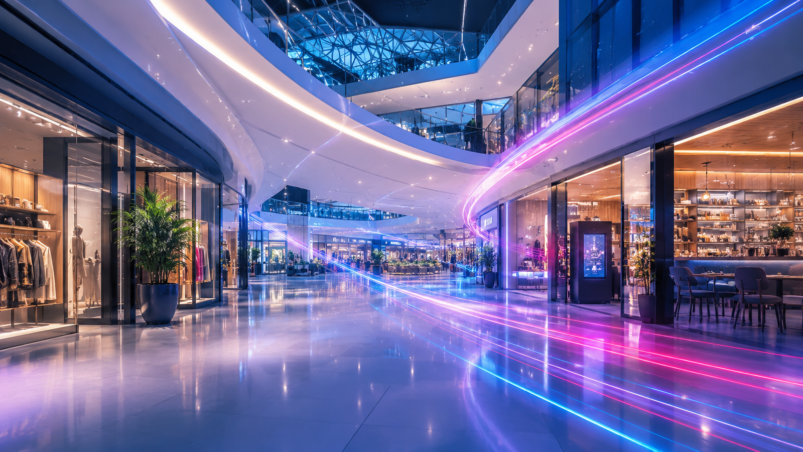 Shopping mall and commercial retail environment