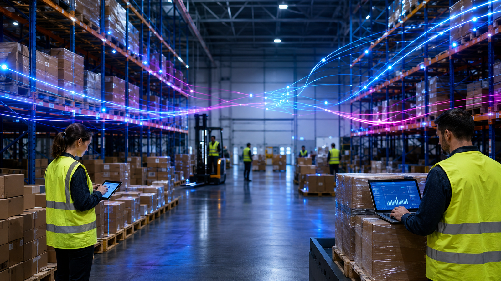 Warehouse and logistics operation using connected digital systems