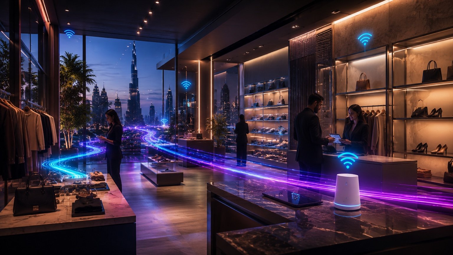 Premium boutique environment with business wireless router