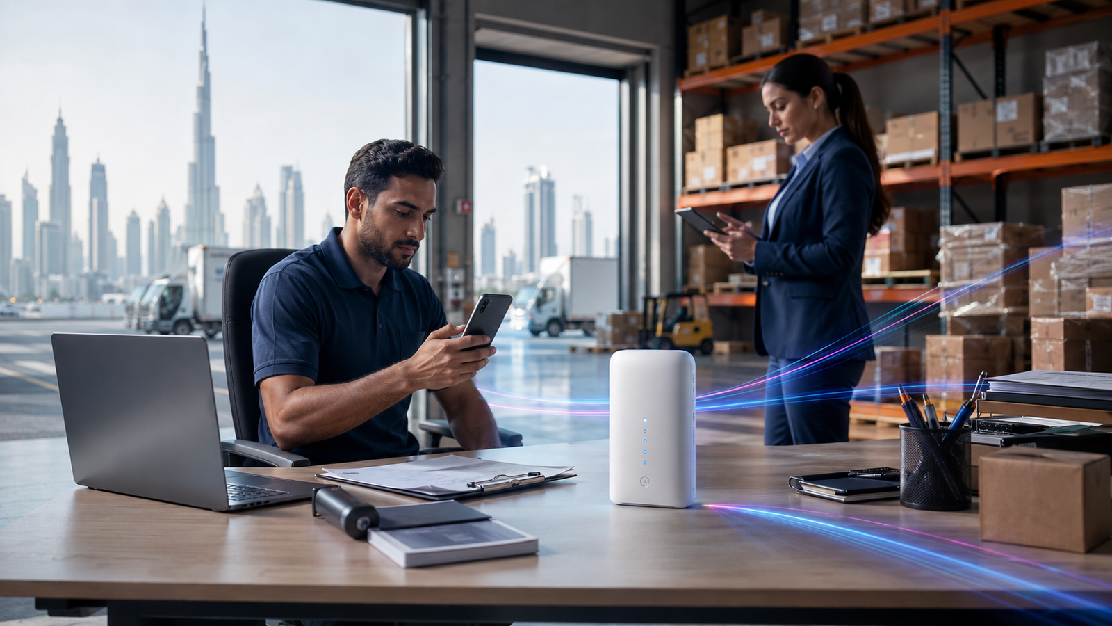 Connected warehouse environment suitable for Business Wireless
